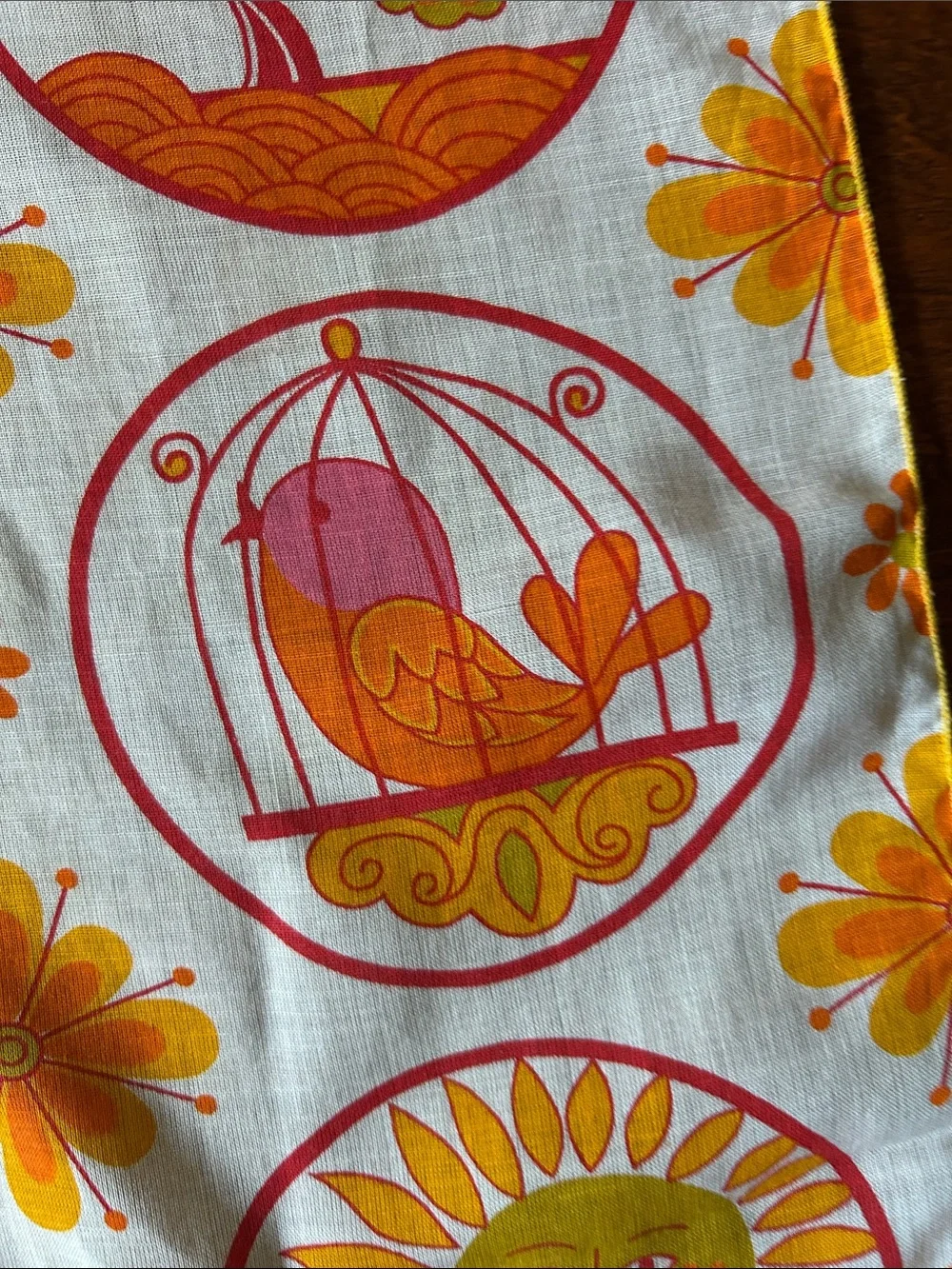 Vintage 60s Style Square Scarf with the Most Adorable Collection of Images